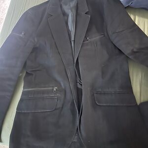 Armani Exchange Black Sport Coat Classic Tailored Blazer